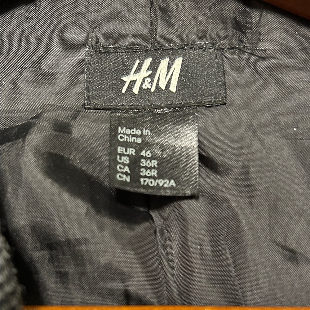 H&M Charcoal Jacket With Button Details - image 4
